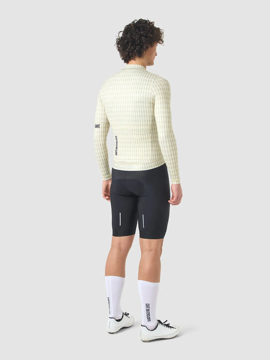 CAFÉ DU CYCLISTE Constance Merveilles Long Sleeve Jersey - Hay Green Puddle