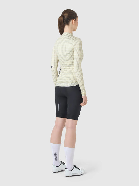 CAFÉ DU CYCLISTE Constance Merveilles Women Long Sleeve Jersey - Hay Green Puddle