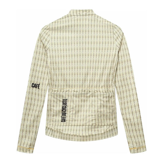 CAFÉ DU CYCLISTE Constance Merveilles Women Long Sleeve Jersey - Hay Green Puddle