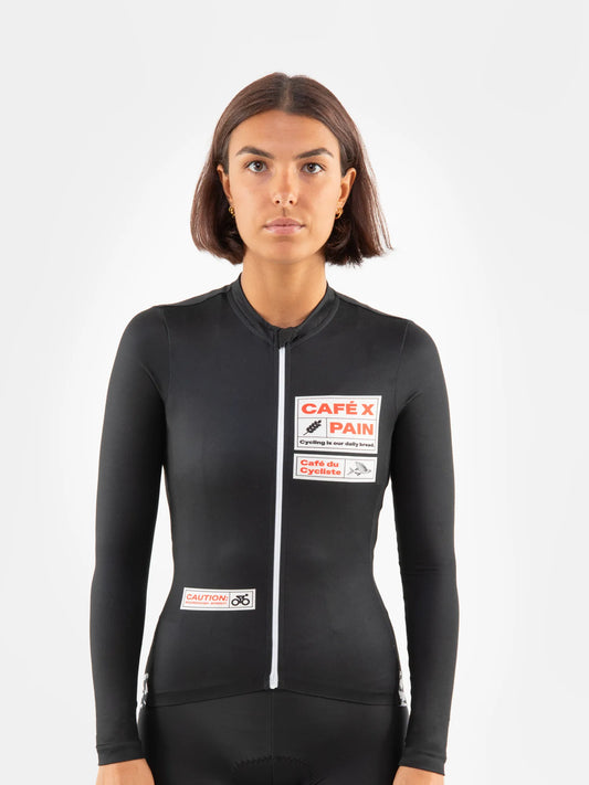 CAFÉ DU CYCLISTE Constance Pain Women Long Sleeve Jersey - Black