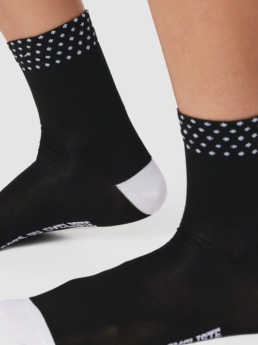 CAFÉ DU CYCLISTE Dotted Socks - Black