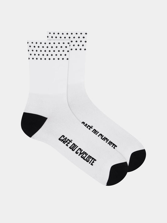 CAFÉ DU CYCLISTE Dotted Socks - White