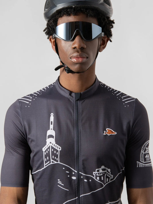CAFE DU CYCLISTE Eyewear Emile Mirrored Sports Sunglasses - Black