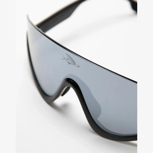 CAFE DU CYCLISTE Eyewear Emile Mirrored Sports Sunglasses - Black