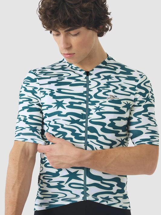 CAFÉ DU CYCLISTE Laurette Jersey - Stars Dark Sea