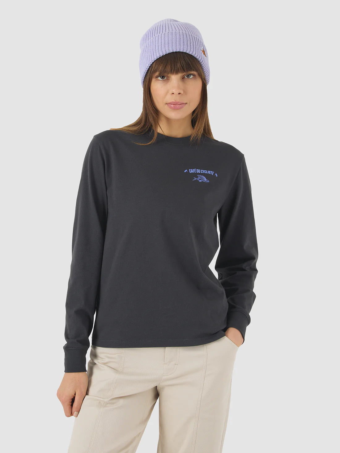 CAFE DU CYCLISTE Maria LS TShirt - Anthracite