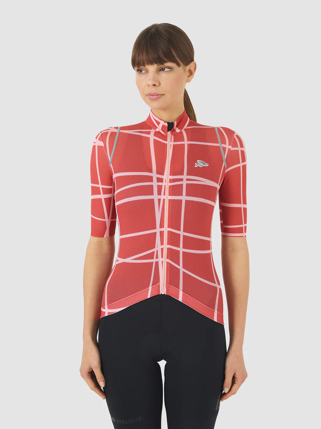 CAFE DU CYCLISTE Mona V2 Women Cycling Jersey - Cinder Red Plush