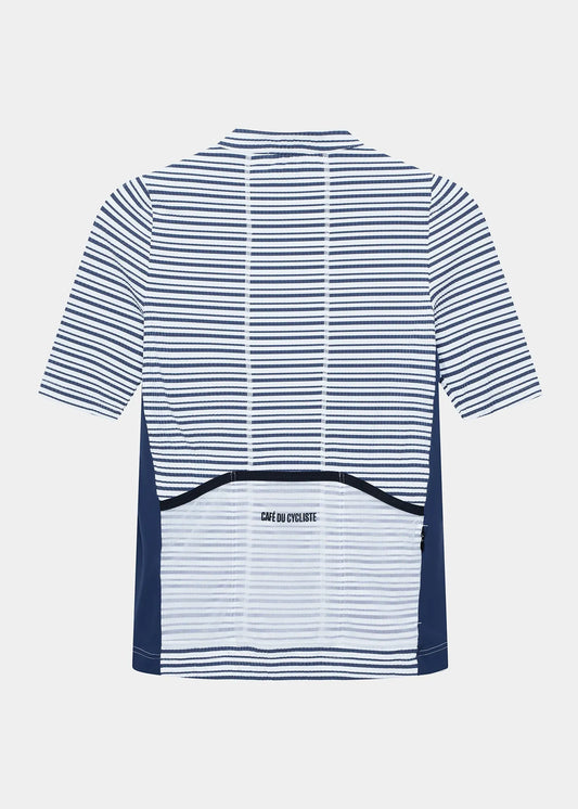 CAFE DU CYCLISTE Romy Midweight Jersey - Navy/White