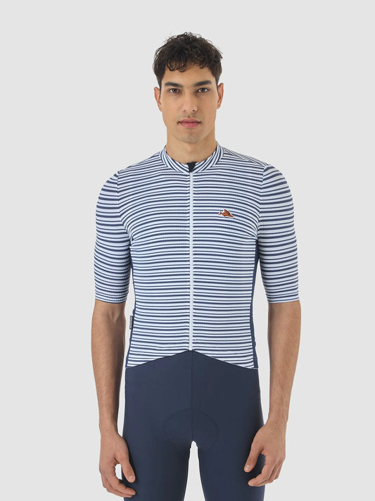 CAFE DU CYCLISTE Romy Midweight Jersey - Navy/White