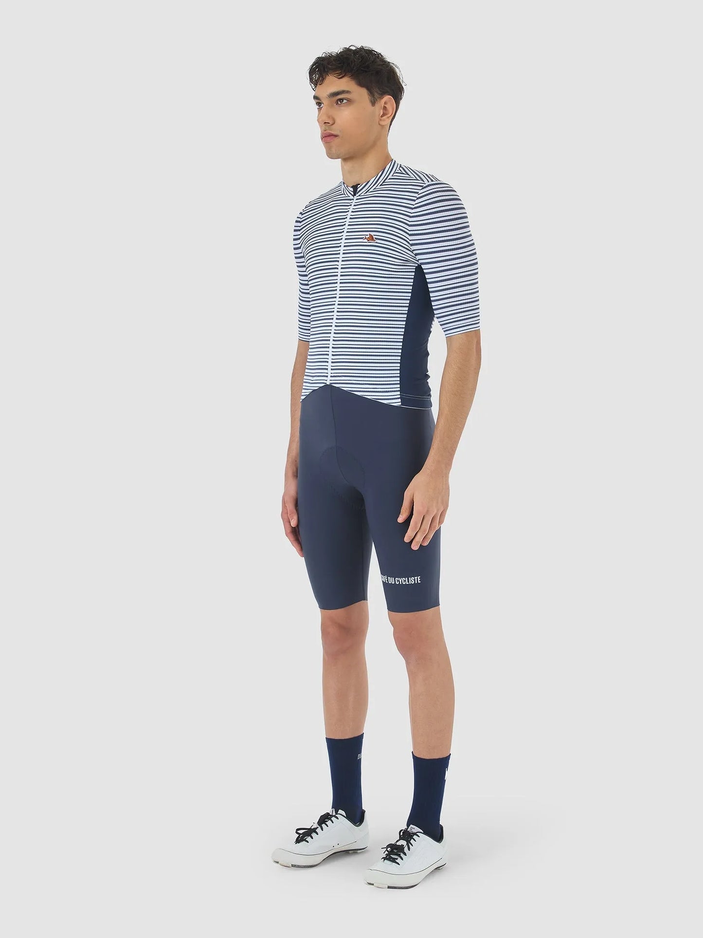CAFE DU CYCLISTE Romy Midweight Jersey - Navy/White