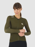 CAFE DU CYCLISTE Roxane Race Long Sleeve Women Jersey - Khaki