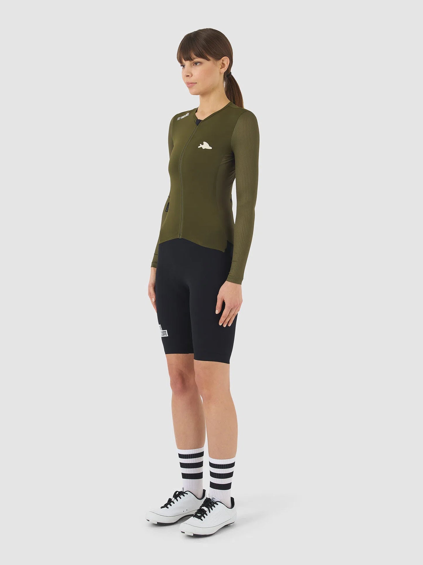 CAFE DU CYCLISTE Roxane Race Long Sleeve Women Jersey - Khaki