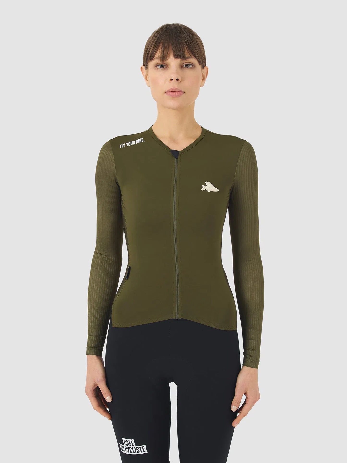 CAFE DU CYCLISTE Roxane Race Long Sleeve Women Jersey - Khaki