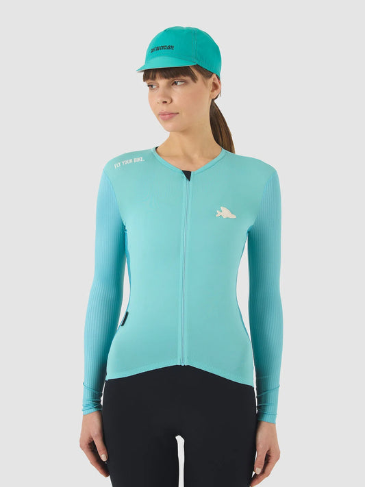 CAFE DU CYCLISTE Roxane Race Long Sleeve Women Jersey - Riviera Blue