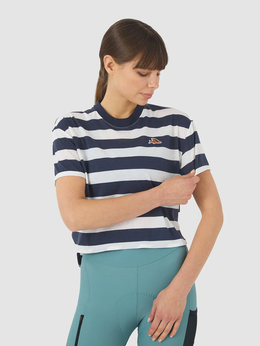 CAFE DU CYCLISTE Sandrine Women Cycling Jersey - Mariniere Navy/White