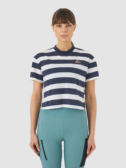 CAFE DU CYCLISTE Sandrine Women Cycling Jersey - Mariniere Navy/White