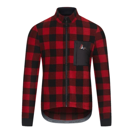 CAFE DU CYCLISTE Solange Fleece Jersey - Red/Black