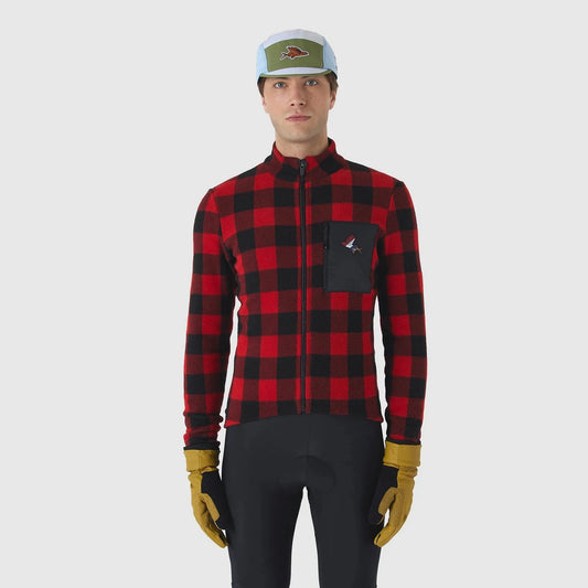 CAFE DU CYCLISTE Solange Fleece Jersey - Red/Black