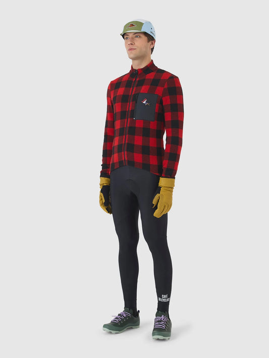 CAFE DU CYCLISTE Solange Fleece Jersey - Red/Black