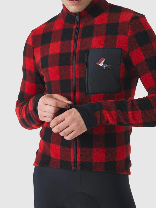 CAFE DU CYCLISTE Solange Fleece Jersey - Red/Black