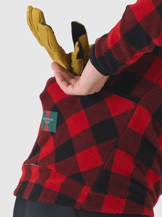 CAFE DU CYCLISTE Solange Fleece Jersey - Red/Black