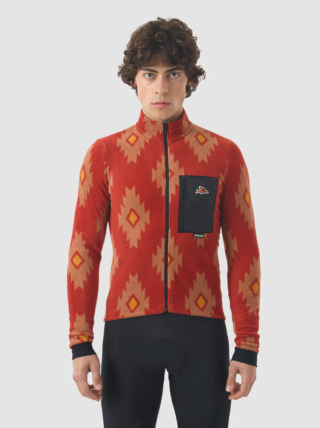 CAFE DU CYCLISTE Solange Fleece LS Jersey - Clay/Sandstone