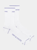 CAFÉ DU CYCLISTE Summer Motto Socks - Violet White