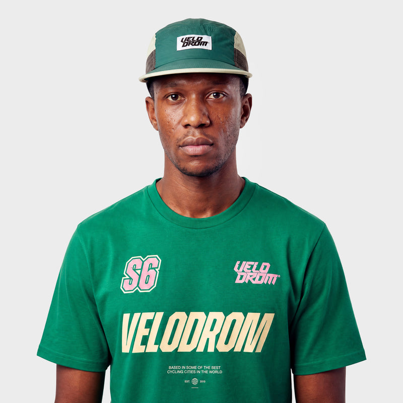 VELODROM Panel Mesh Trail Cap - Green/Grey