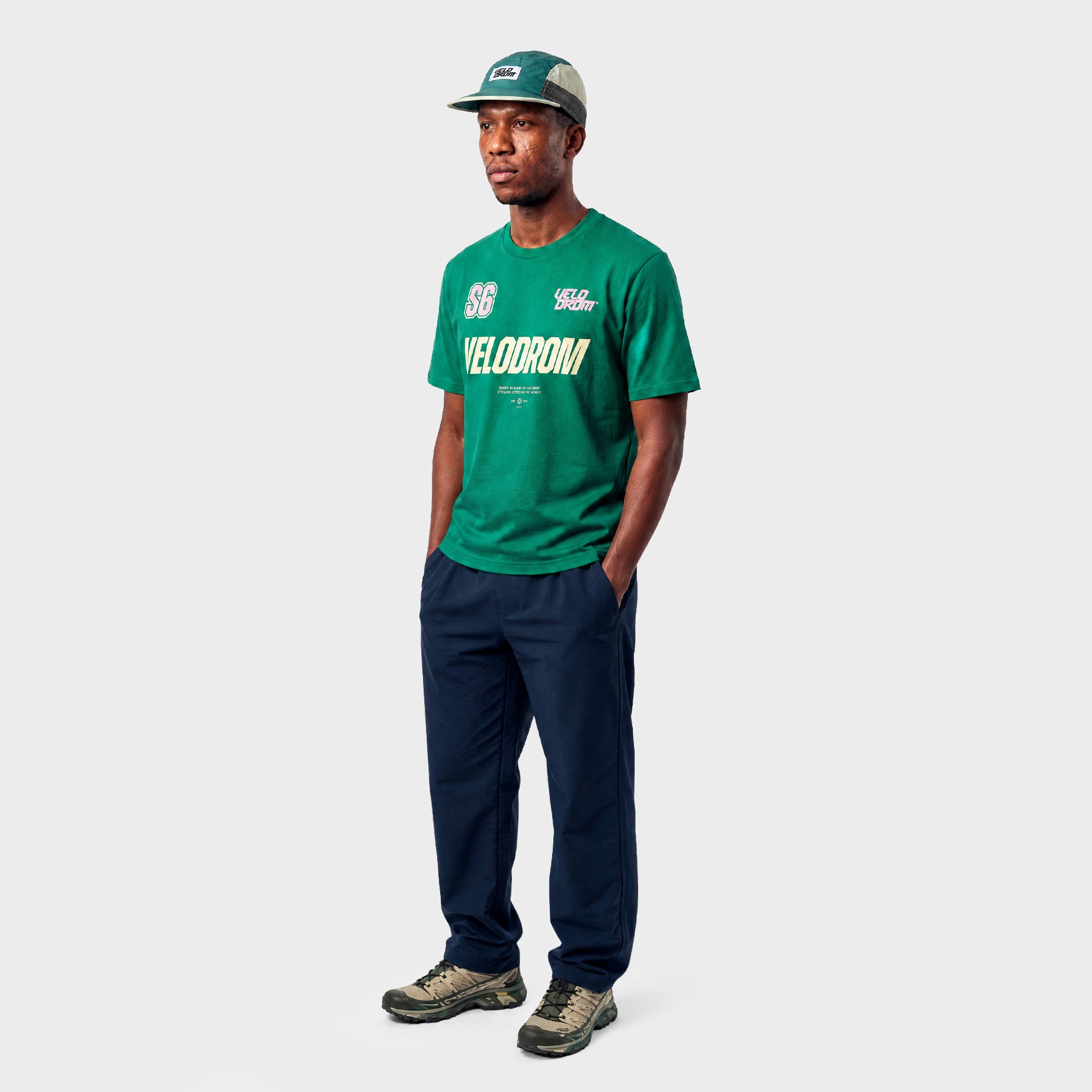 VELODROM Panel Mesh Trail Cap - Green/Grey