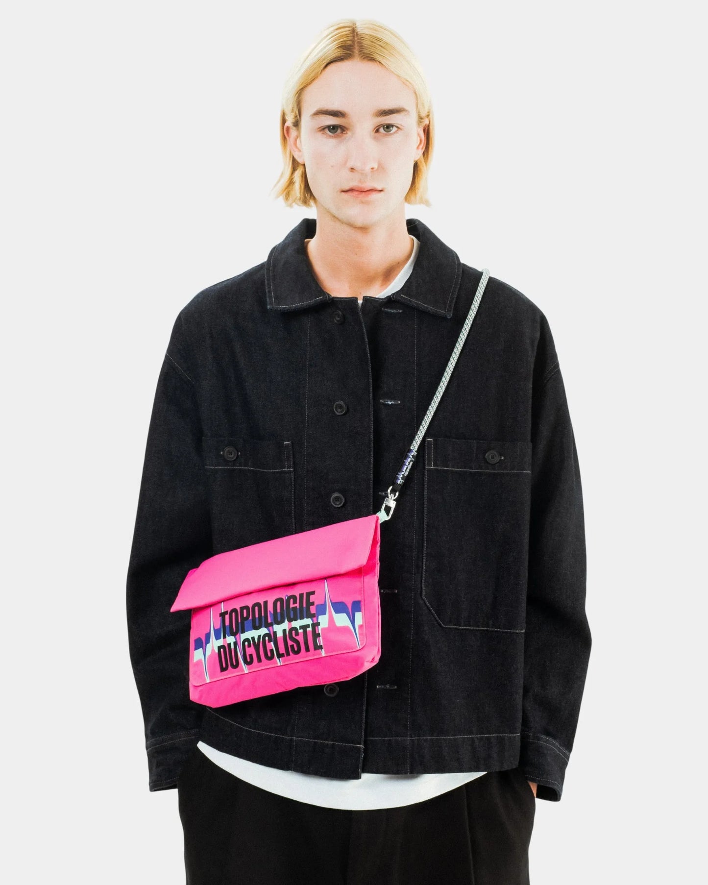 CAFÉ DU CYCLISTE Topologie Medium Musette - Fuchsia