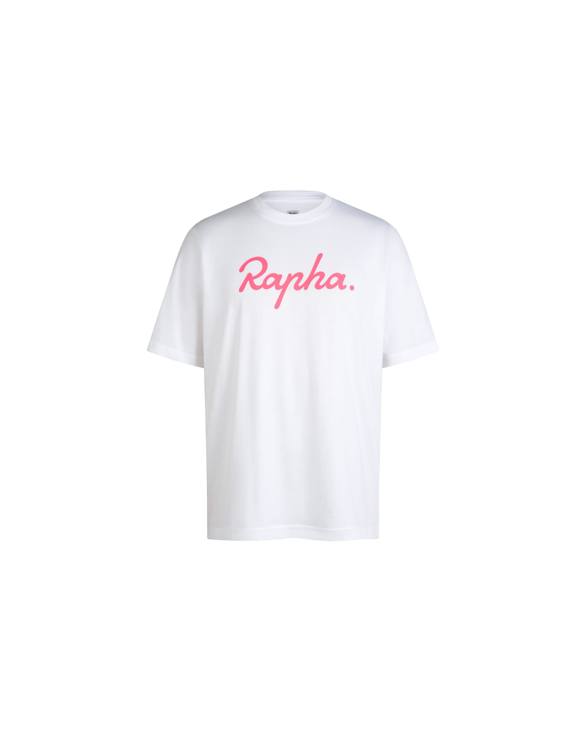 RAPHA Cotton TShirt Large Logo - WHV Weiß/High Vis Pink