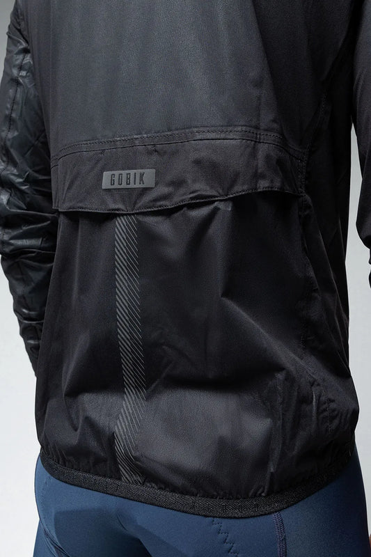GOBIK PLUVIA UNISEX LEHKÁ CYKLISTICKÁ BUNDA PROTI DEŠTI - TRUE BLACK