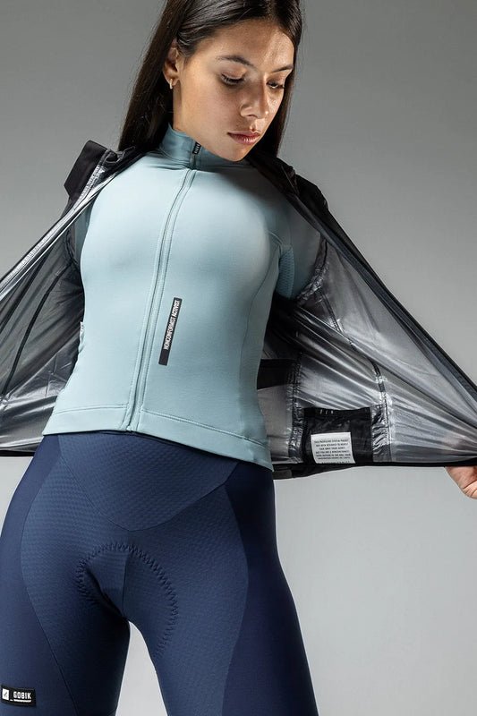 GOBIK PLUVIA UNISEX LEHKÁ CYKLISTICKÁ BUNDA PROTI DEŠTI - TRUE BLACK