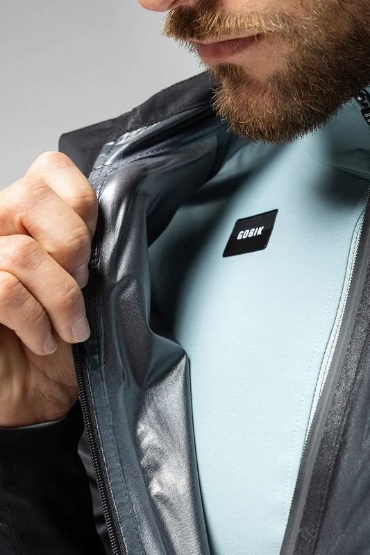 GOBIK PLUVIA UNISEX LEHKÁ CYKLISTICKÁ BUNDA PROTI DEŠTI - TRUE BLACK