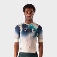 VELODROM RaceDay Txtr 3.0 Cycling Jersey - Sand/Deep Green