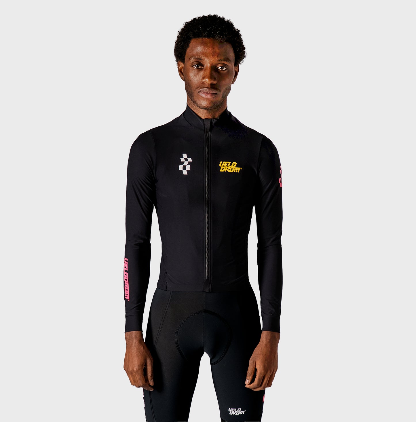 VELODROM RaceDay 3.0 Thermal Xperiment Manica lunga Maglia ciclismo - Nero/Yellow/Pink
