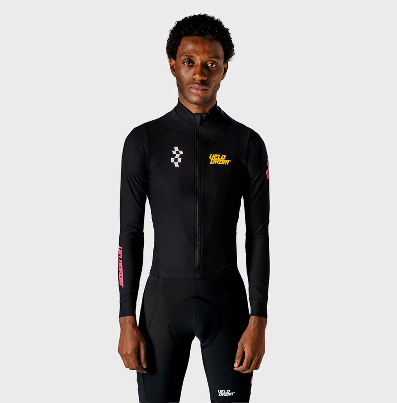 VELODROM RaceDay 3.0 Thermal Xperiment Manica lunga Maglia ciclismo - Nero/Yellow/Pink