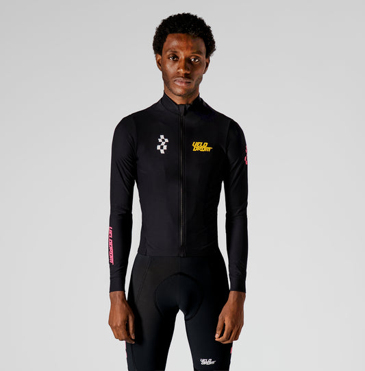 VELODROM RaceDay 3.0 Thermal Xperiment Maillot Ciclismo Manga Larga - Negro/Yellow/Pink