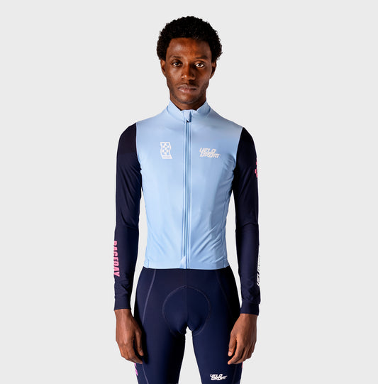 VELODROM RaceDay 3.0 Thermal Fietsshirt lange mouwen - Light Blue/Dark Navy Dual Sleeves