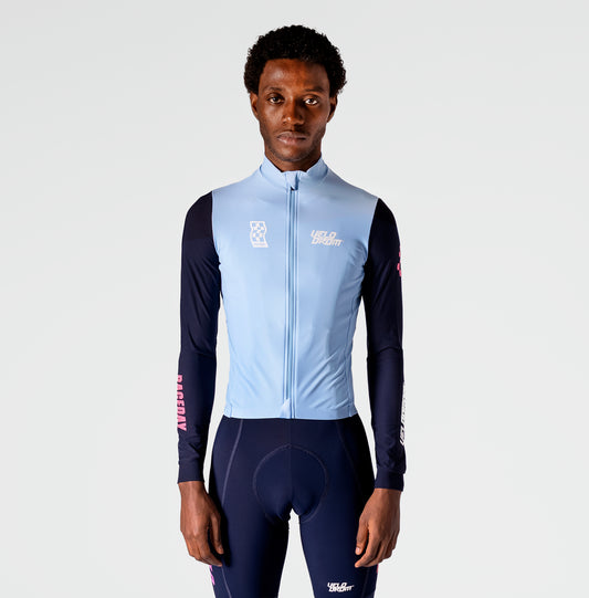 VELODROM RaceDay 3.0 Thermal Maillot Ciclismo Manga Larga - Light Blue/Dark Navy Dual Sleeves