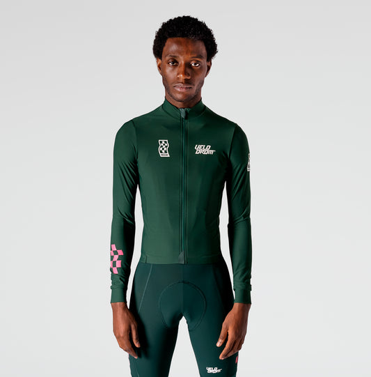 VELODROM RaceDay 3.0 Thermal Maillot Ciclismo Manga Larga - Pine Groove/Blanco