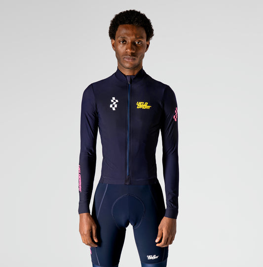 VELODROM RaceDay 3.0 Thermal Xperiment Maillot Ciclismo Manga Larga - Navy/Yellow