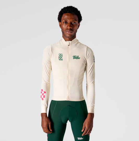 VELODROM RaceDay 3.0 Thermal Maillot Ciclismo Manga Larga - Off Blanco/Teal
