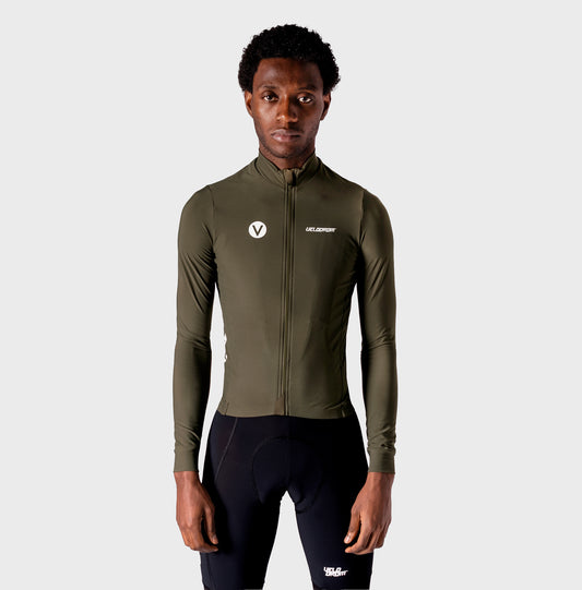 VELODROM RaceDay 3.0 Thermal Subtle Fietsshirt lange mouwen - Khaki