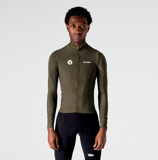 VELODROM RaceDay 3.0 Thermal Subtle Maillot Ciclismo Manga Larga - Khaki