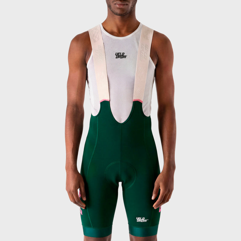 VELODROM Raceday 3.0 Cargo Salopette da ciclismo - Pine Green/Pink