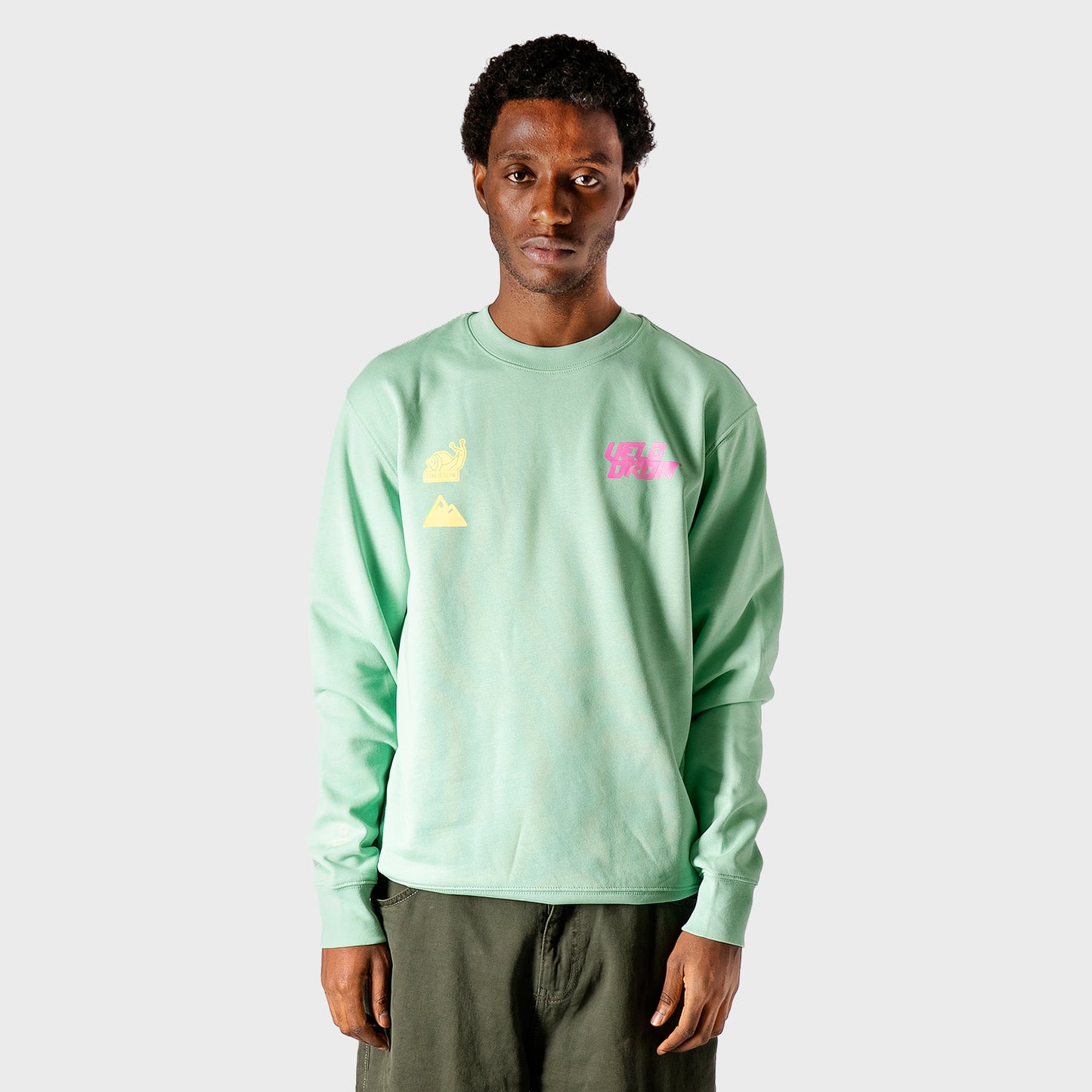 VELODROM Felpa The Social Climber - Green/Pink/Yellow