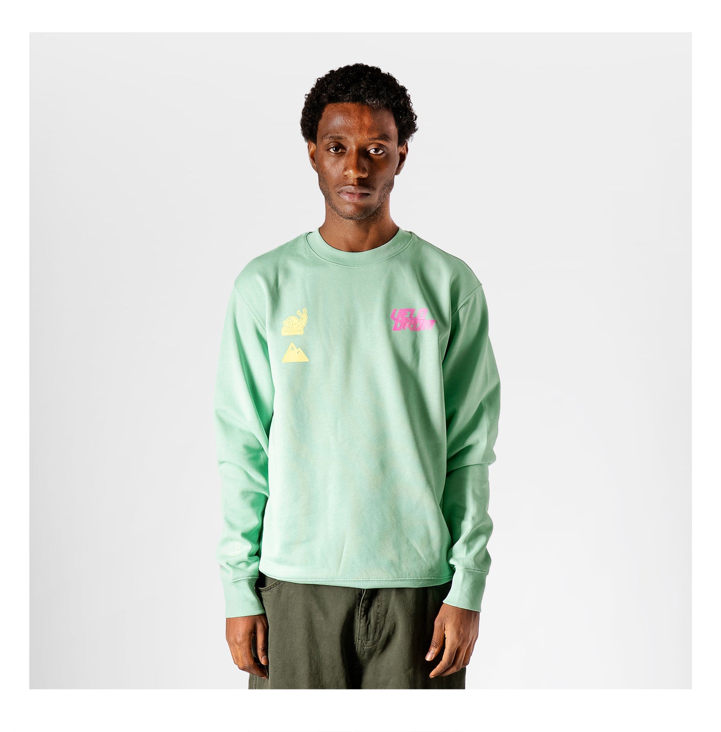 VELODROM Sweatshirt The Social Climber - Green/Pink/Yellow