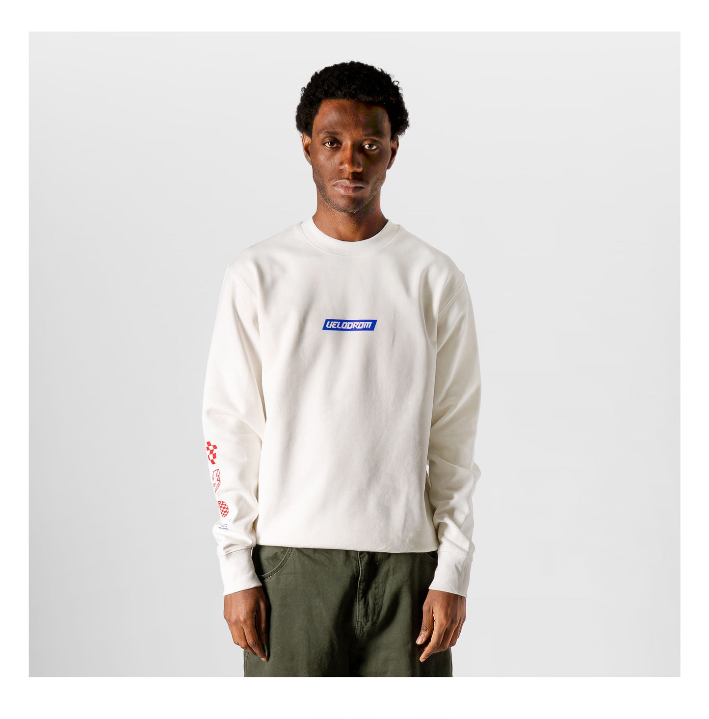 VELODROM Mini Logos Sweatshirt - Weiß/Blue/Red