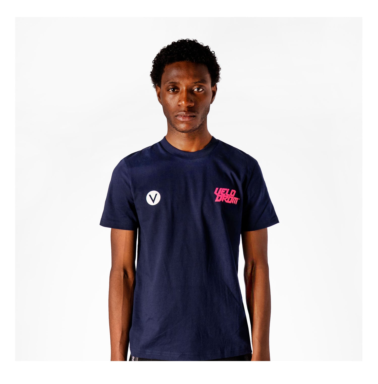 VELODROM Raceday 3.0 Tshirt - Navy/Pink/White
